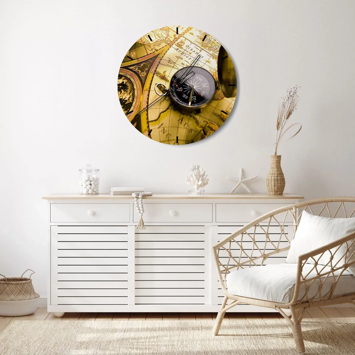 Wandklok - Klok - Of misschien naar het einde van de wereld? - 40x40 cm