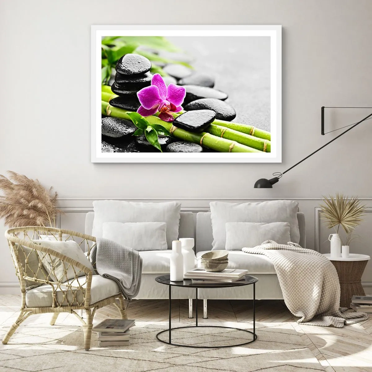 Poster in een witte lijst - In een vrede evenwicht - 70x50 cm