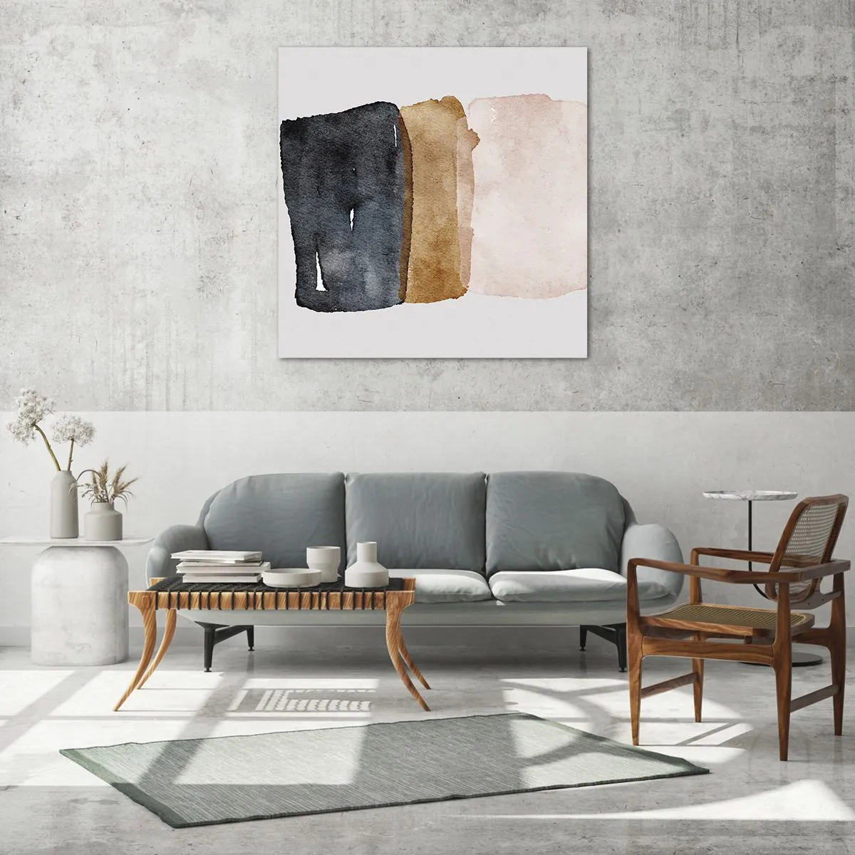 Schilderen op glas - De samenstelling van de kleuren van de aarde - 60x60 cm