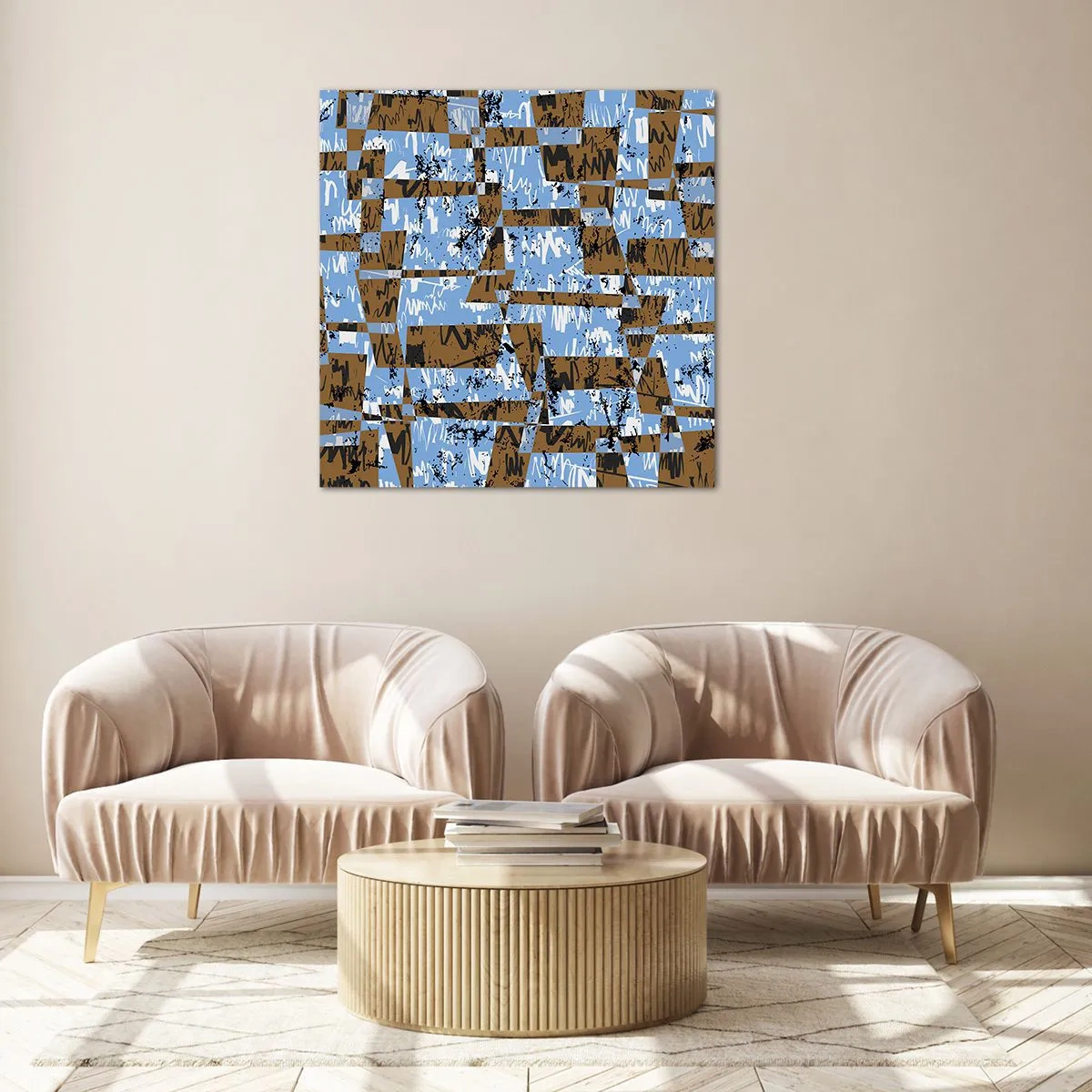 Schilderen op glas - Een niet-menselijke knipsel - 30x30 cm