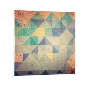 Schilderen op glas - Republiek van driehoeken - 30x30 cm