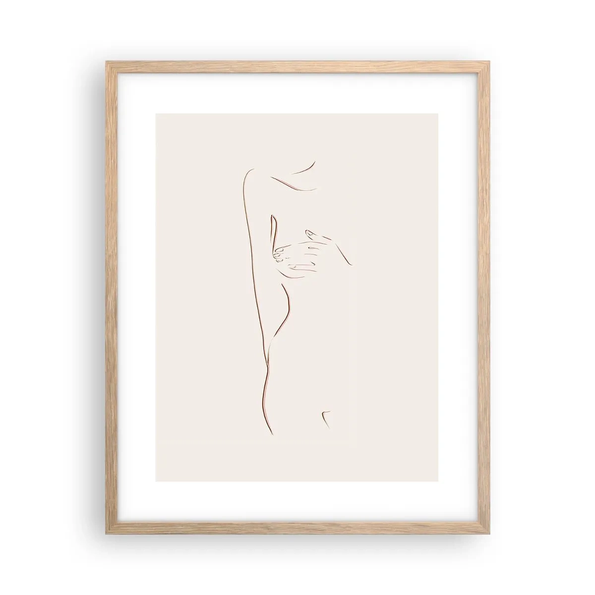 Een poster in een licht eiken lijst - De vorm van verlangen - 40x50 cm