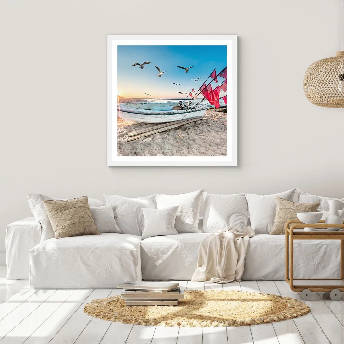 Poster in een witte lijst - Een welverdiende rust - 50x50 cm