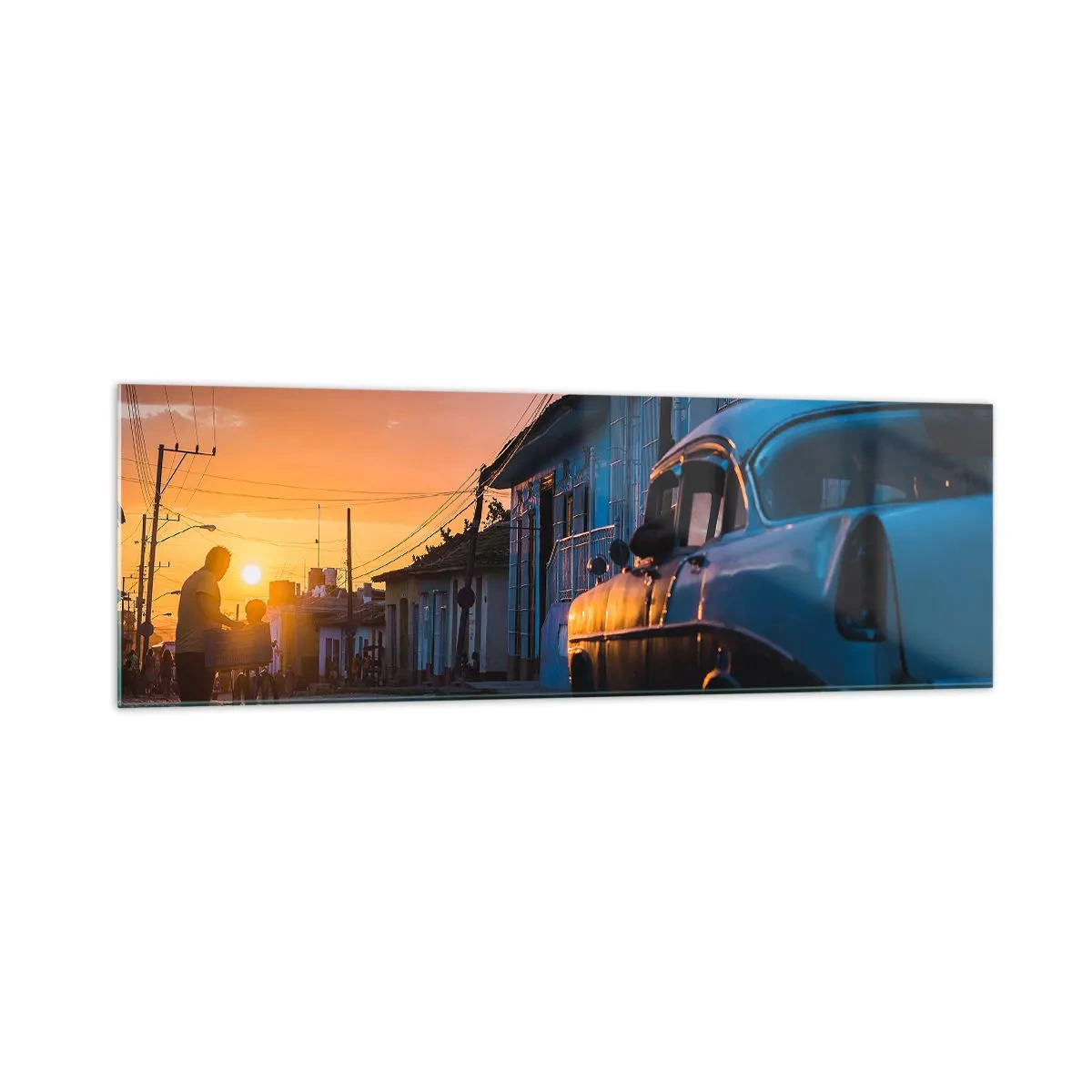 Schilderen op glas - De tijd vertraagt hier - 160x50 cm
