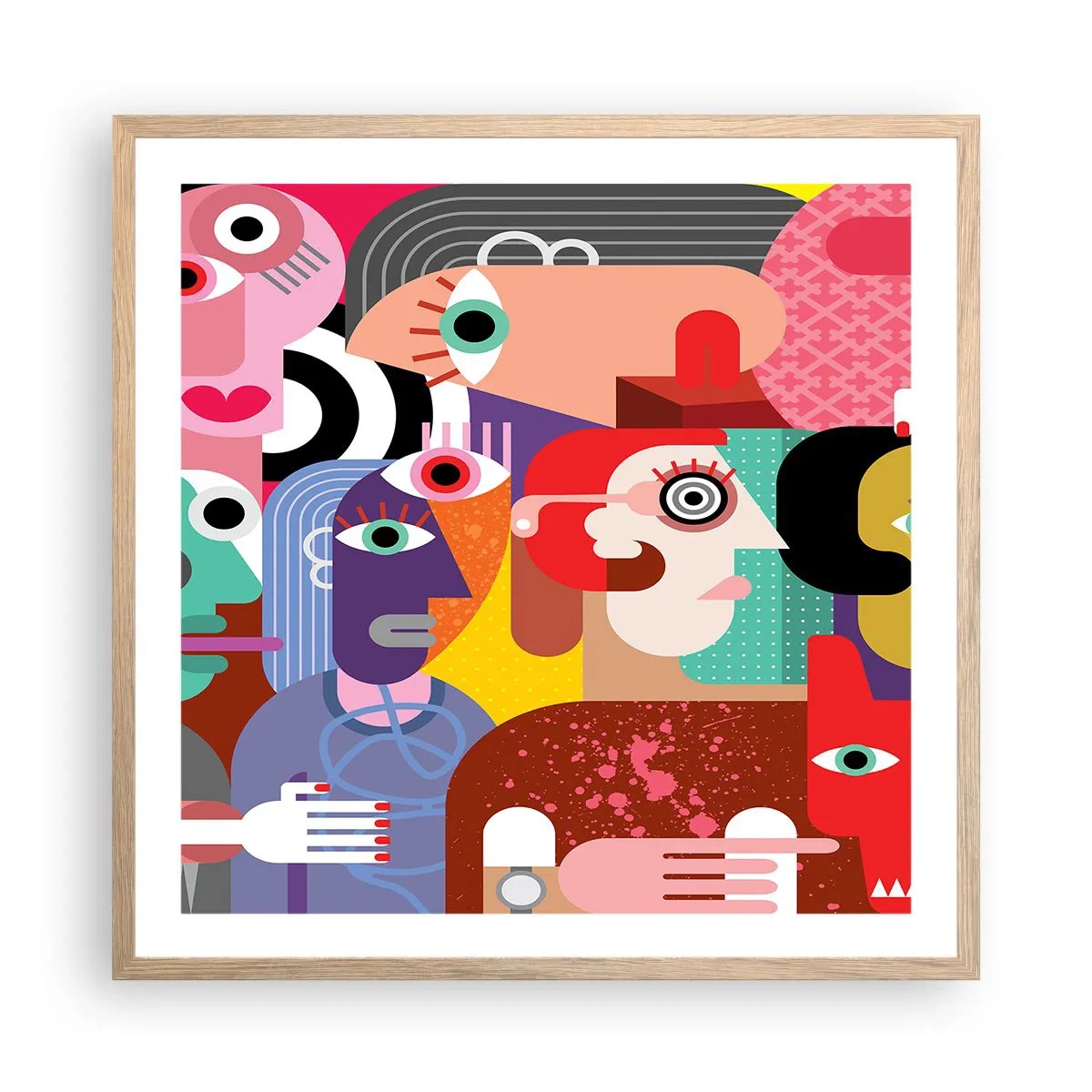 Een poster in een licht eiken lijst - Wij zijn van de heer Picasso - 60x60 cm