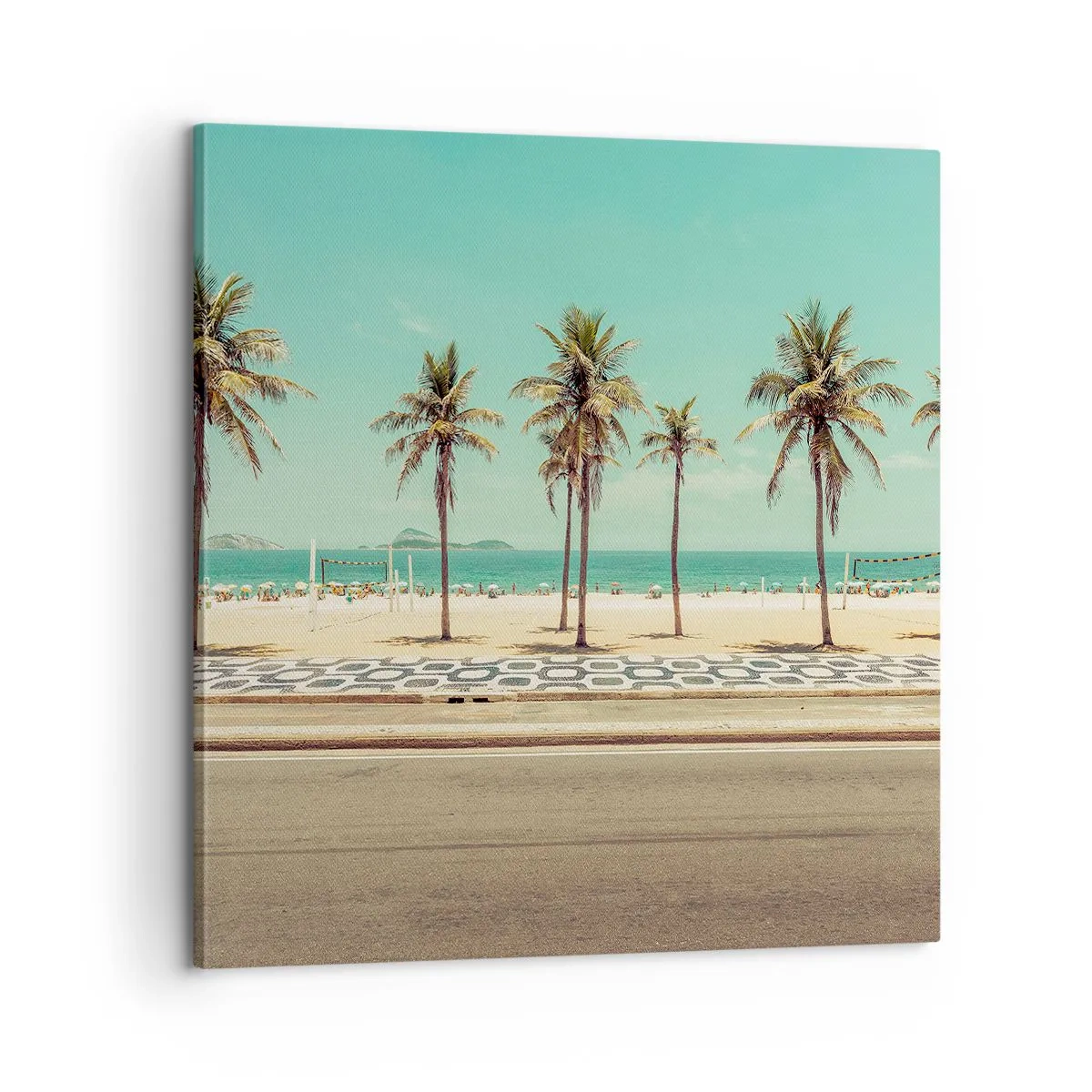 Schilderen op canvas - Op wacht op het strand - 60x60 cm