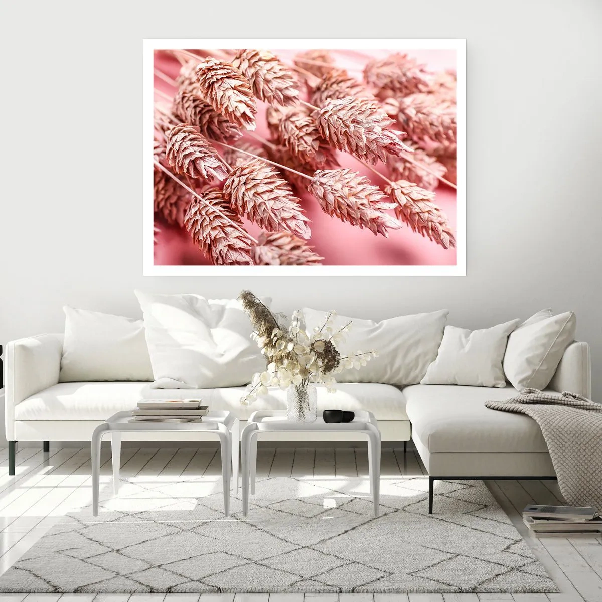 Poster - Een bloemencascade in roze - 40x30 cm