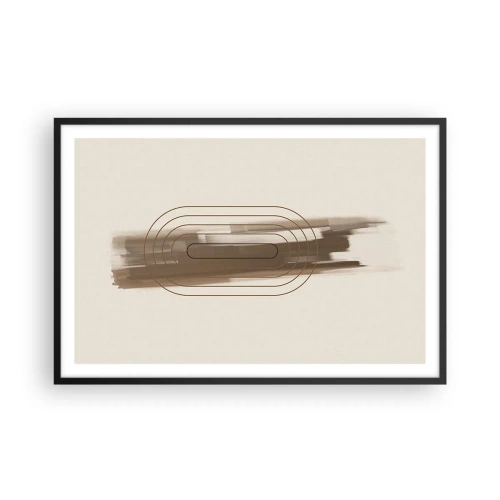 Poster in een zwarte lijst - Een briesje grijs - 91x61 cm