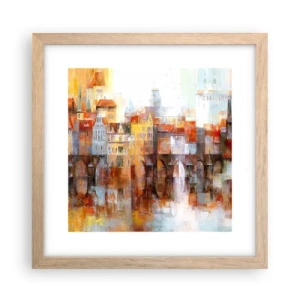 Een poster in een licht eiken lijst - Ook onder de brug is het mooi - 30x30 cm