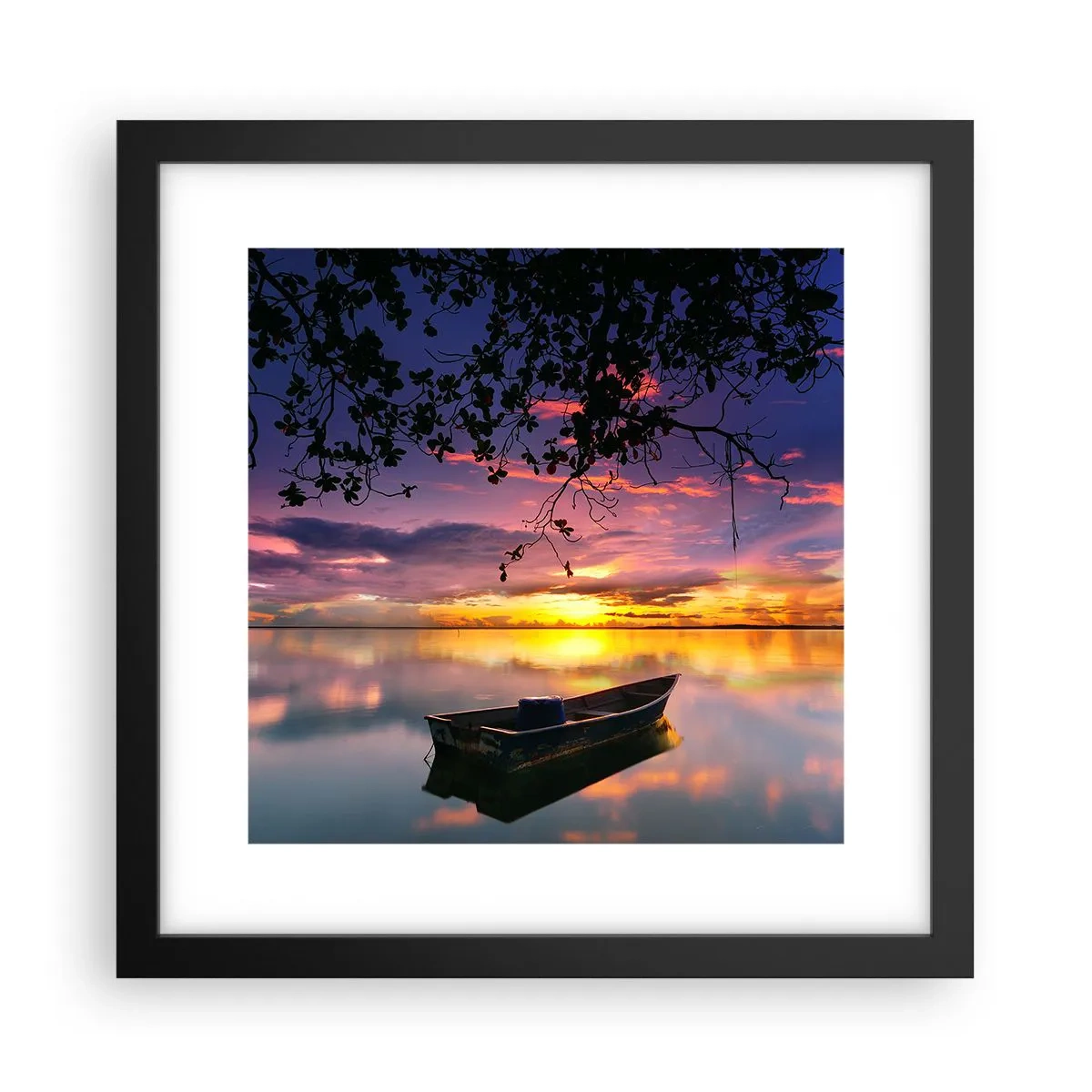 Poster in een zwarte lijst - "Je lijkt midden in de lucht te hangen..." - 30x30 cm