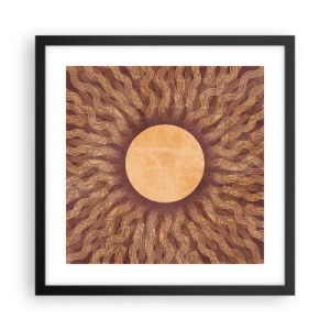 Poster in een zwarte lijst - Zon icoon - 40x40 cm