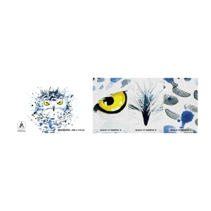Fotobehang Monster Premium Canvas - Recht in de ogen - Vogel, Uil, Dieren - 100x30 cm