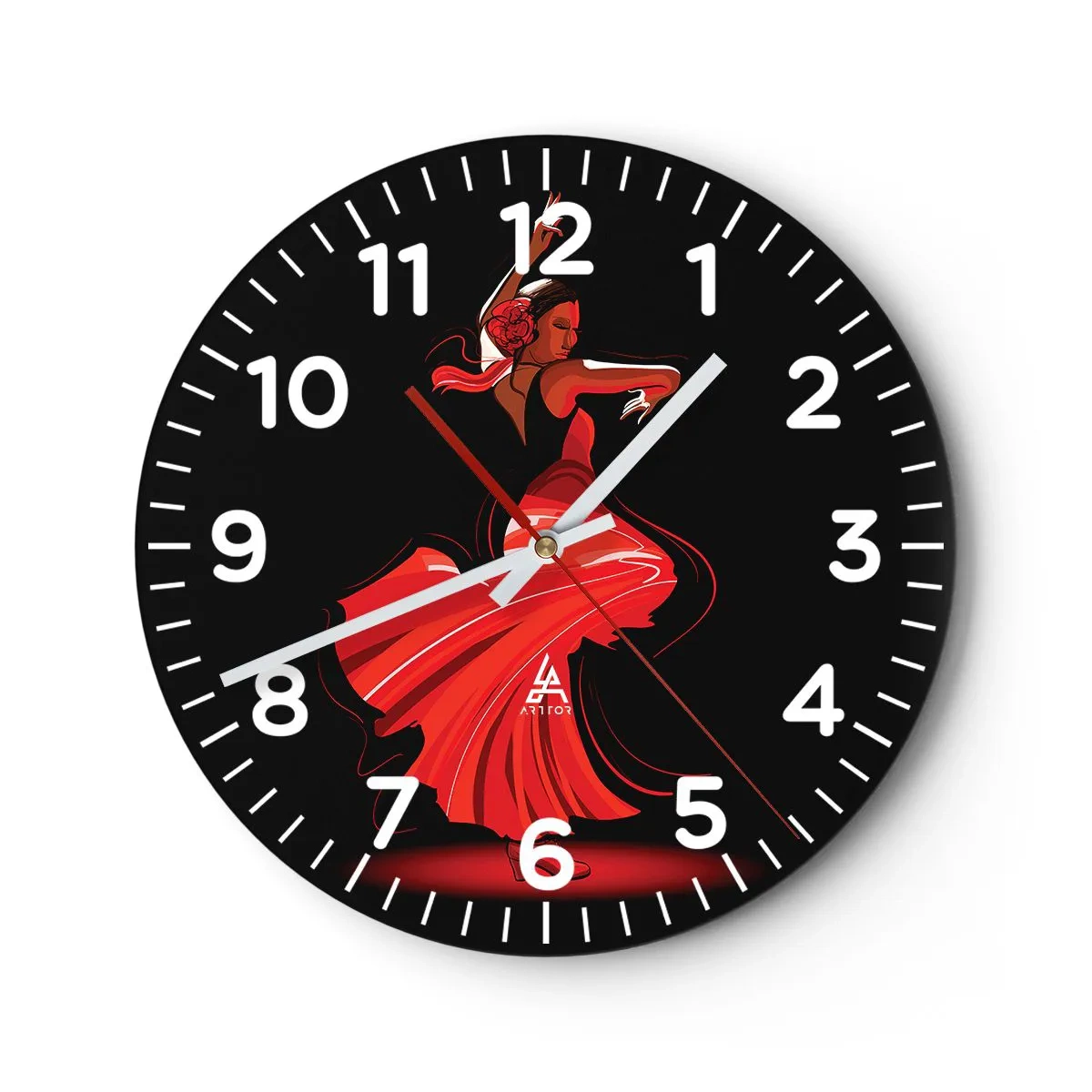 Wandklok - Klok - De vurige geest van flamenco - 40x40 cm
