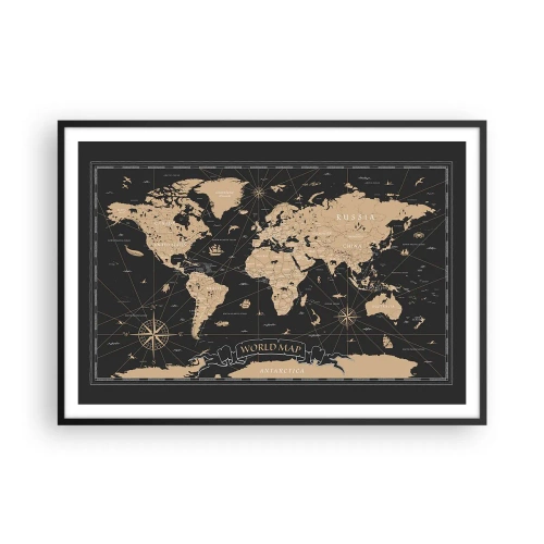 Poster in een zwarte lijst - De grenzen van mijn wereld - 100x70 cm