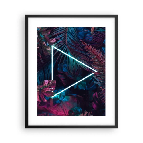 Poster in een zwarte lijst - Disco-achtige tuin - 40x50 cm