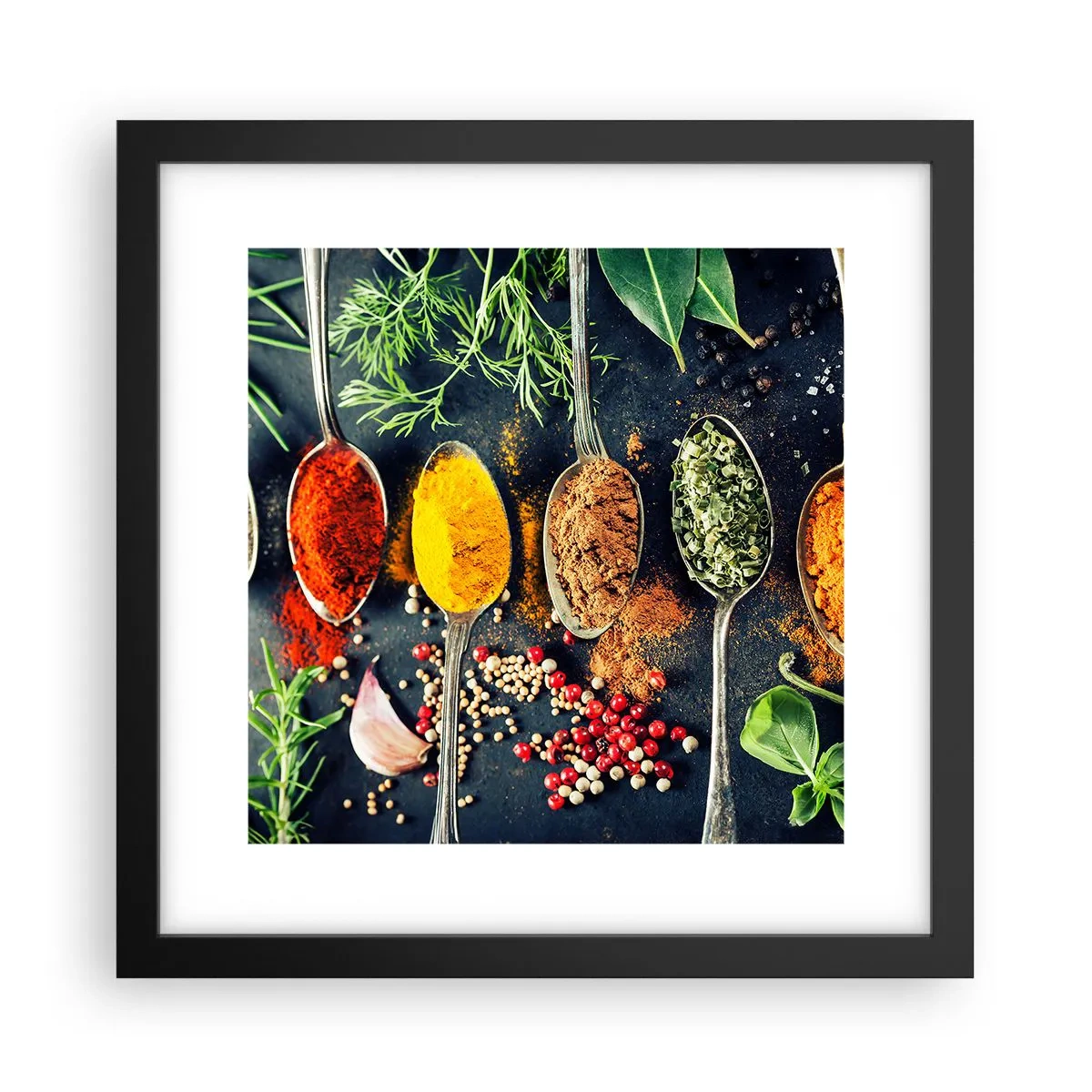 Poster in een zwarte lijst - Culinaire magie - 30x30 cm