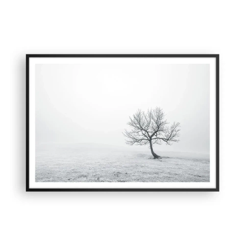 Poster in een zwarte lijst - Tegen het niets - 100x70 cm