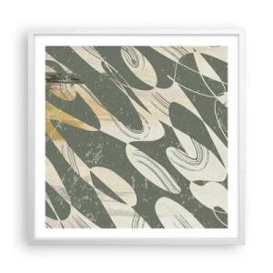 Poster in een witte lijst - Ritmische abstractie - 60x60 cm