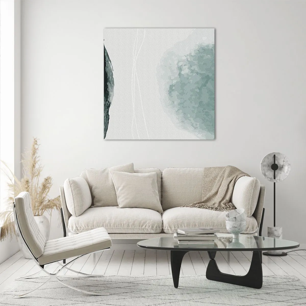 Schilderen op glas - Ontmoeting met de mist - 40x40 cm