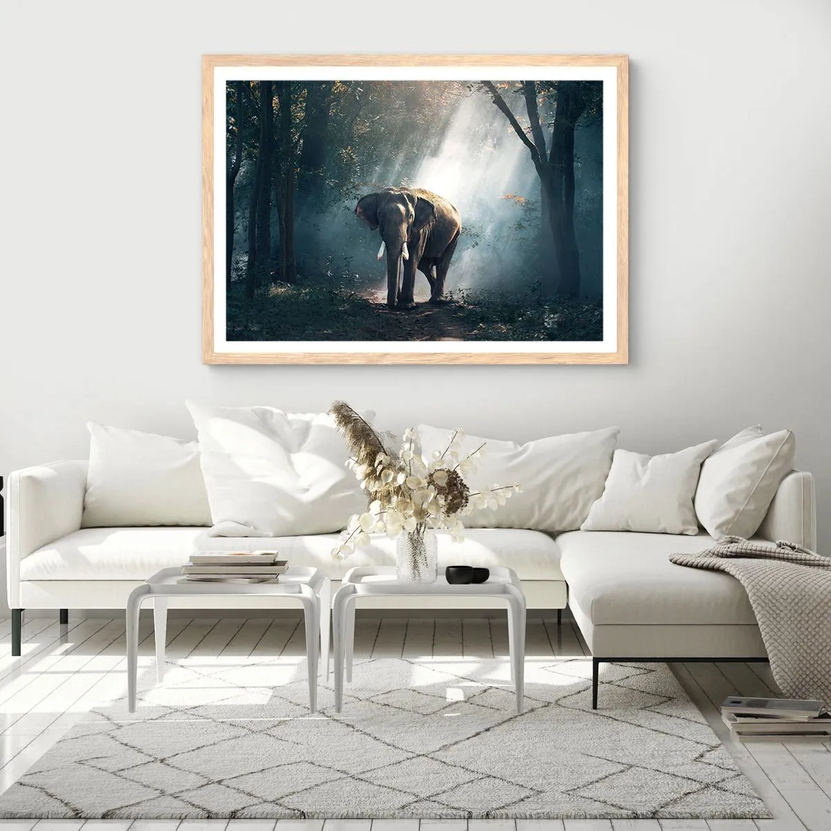 Een poster in een licht eiken lijst - Een ontspannen wandeling - 50x40 cm