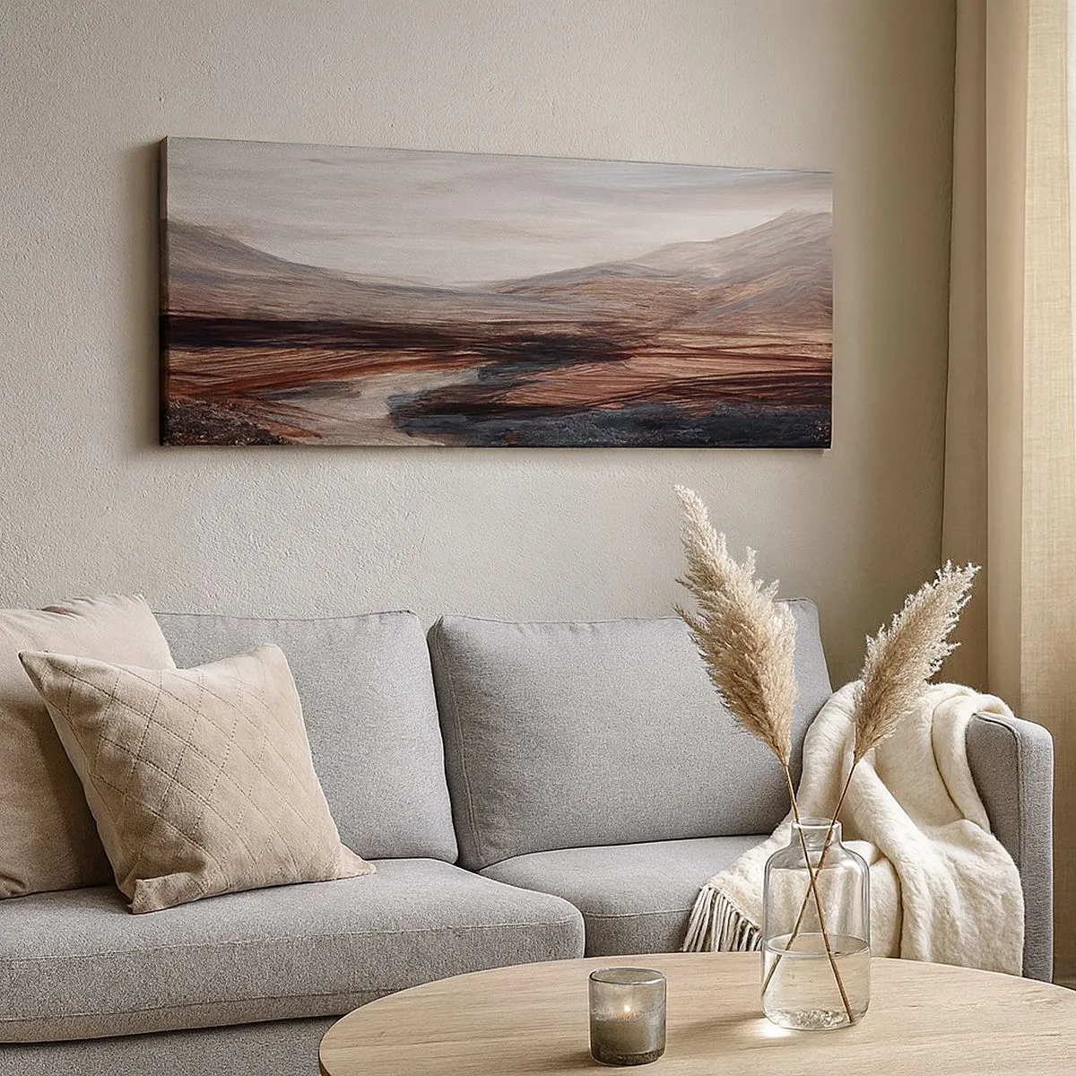 Schilderen op canvas - Een rustige vallei - 100x40 cm