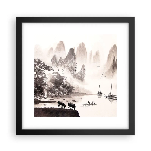 Poster in een zwarte lijst - Het exotische alledaagse leven van het Oosten - 30x30 cm