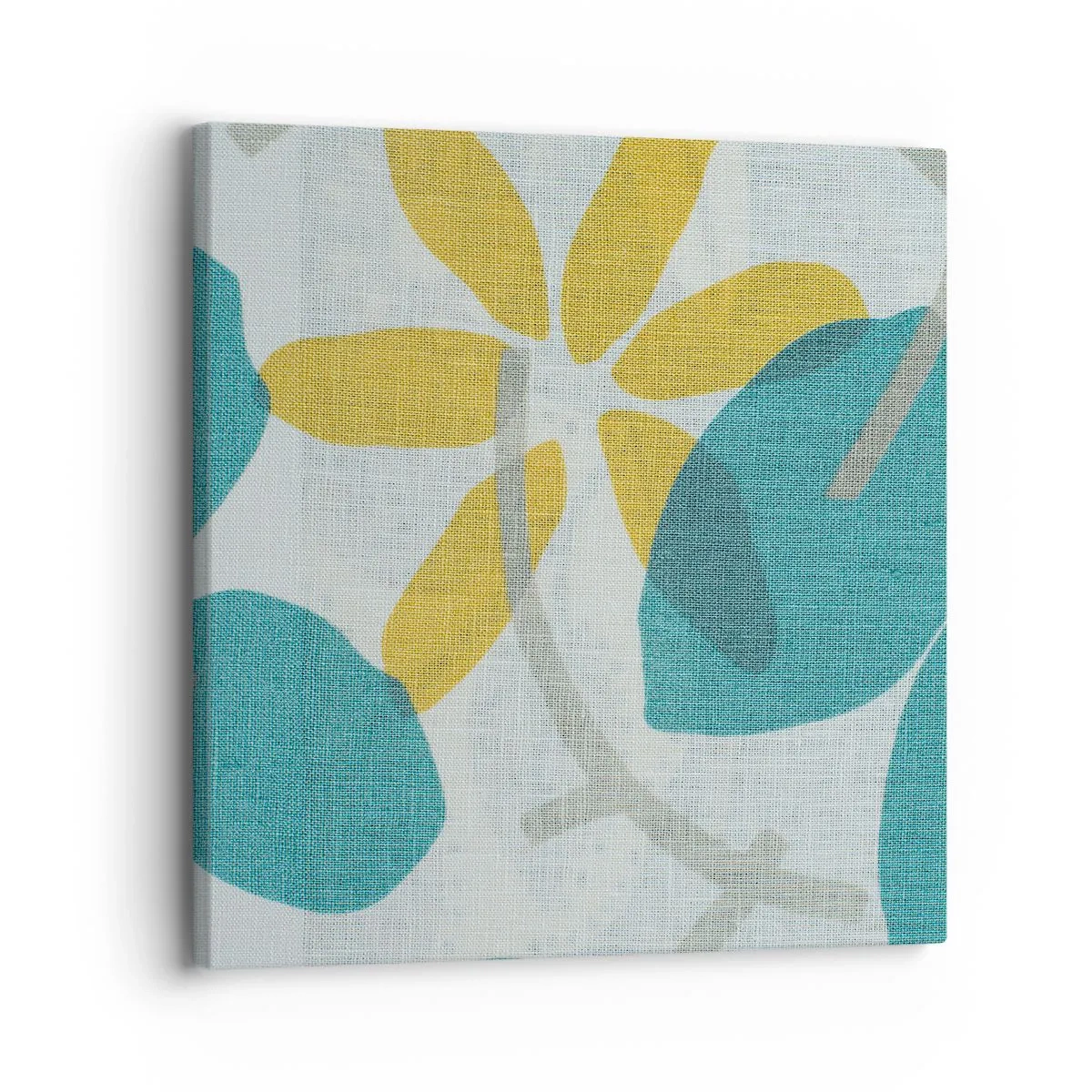 Schilderen op canvas - Tussen de azuurblauwe bladeren - 30x30 cm