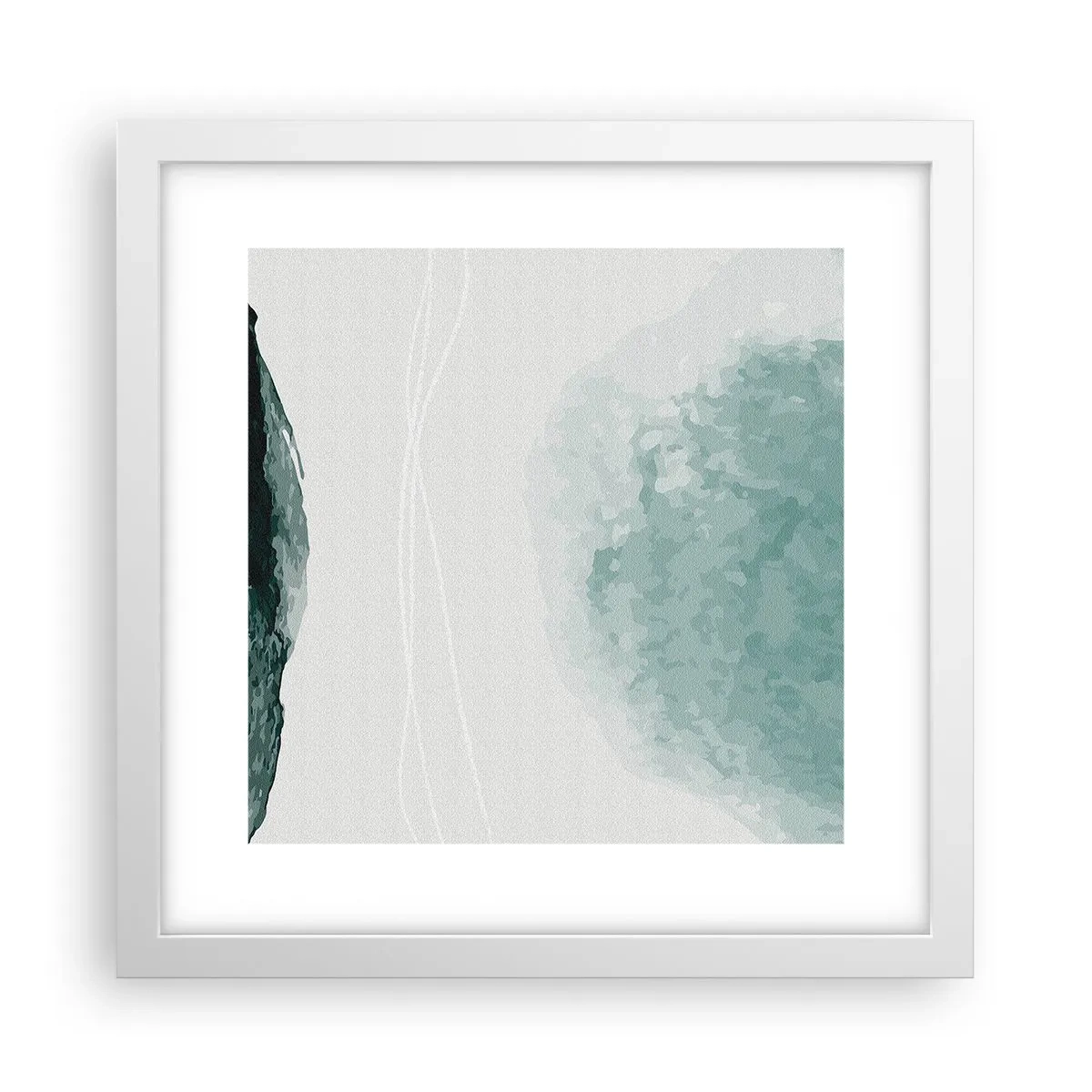 Poster in een witte lijst - Ontmoeting met de mist - 30x30 cm