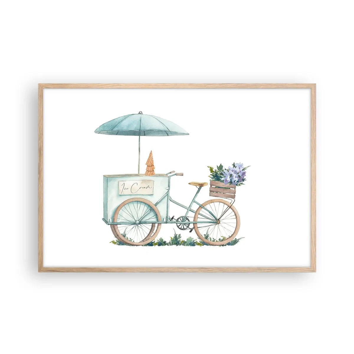 Een poster in een licht eiken lijst - Zoete herinnering aan de zomer - 91x61 cm