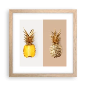 Een poster in een licht eiken lijst - Ananas voor ons - 30x30 cm