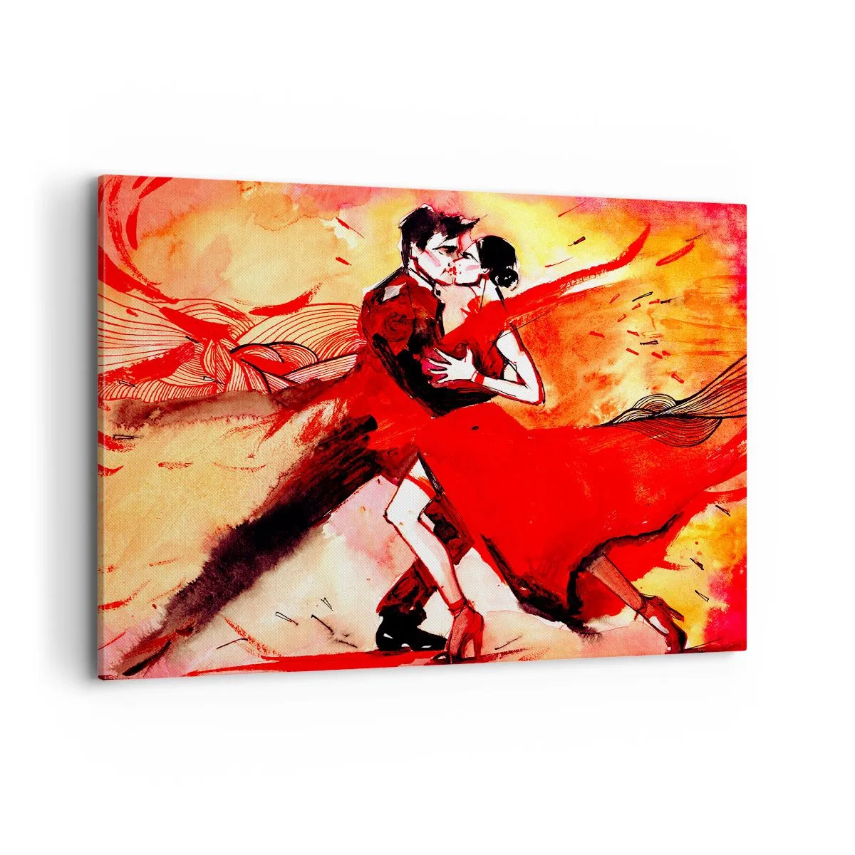 Schilderen op canvas - Het paarse ritme van passie - 100x70 cm
