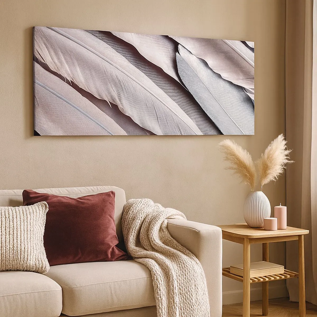 Schilderen op canvas - In roze zilver - 100x40 cm