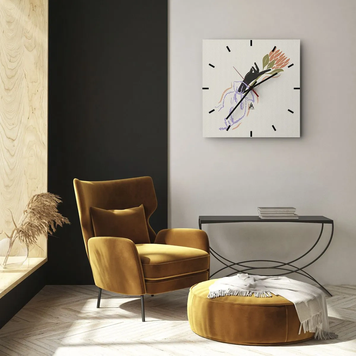 Wandklok - Klok - Zusterlijke aanraking - 30x30 cm