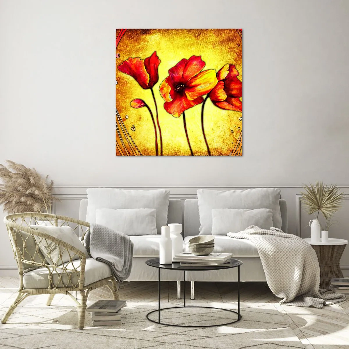 Schilderen op glas - In Art Nouveau-decoraties - 30x30 cm