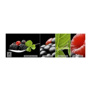 Fotobehang Monster Premium Sand - De smaak van versheid - Fruit, Braam, Framboos - 100x30 cm