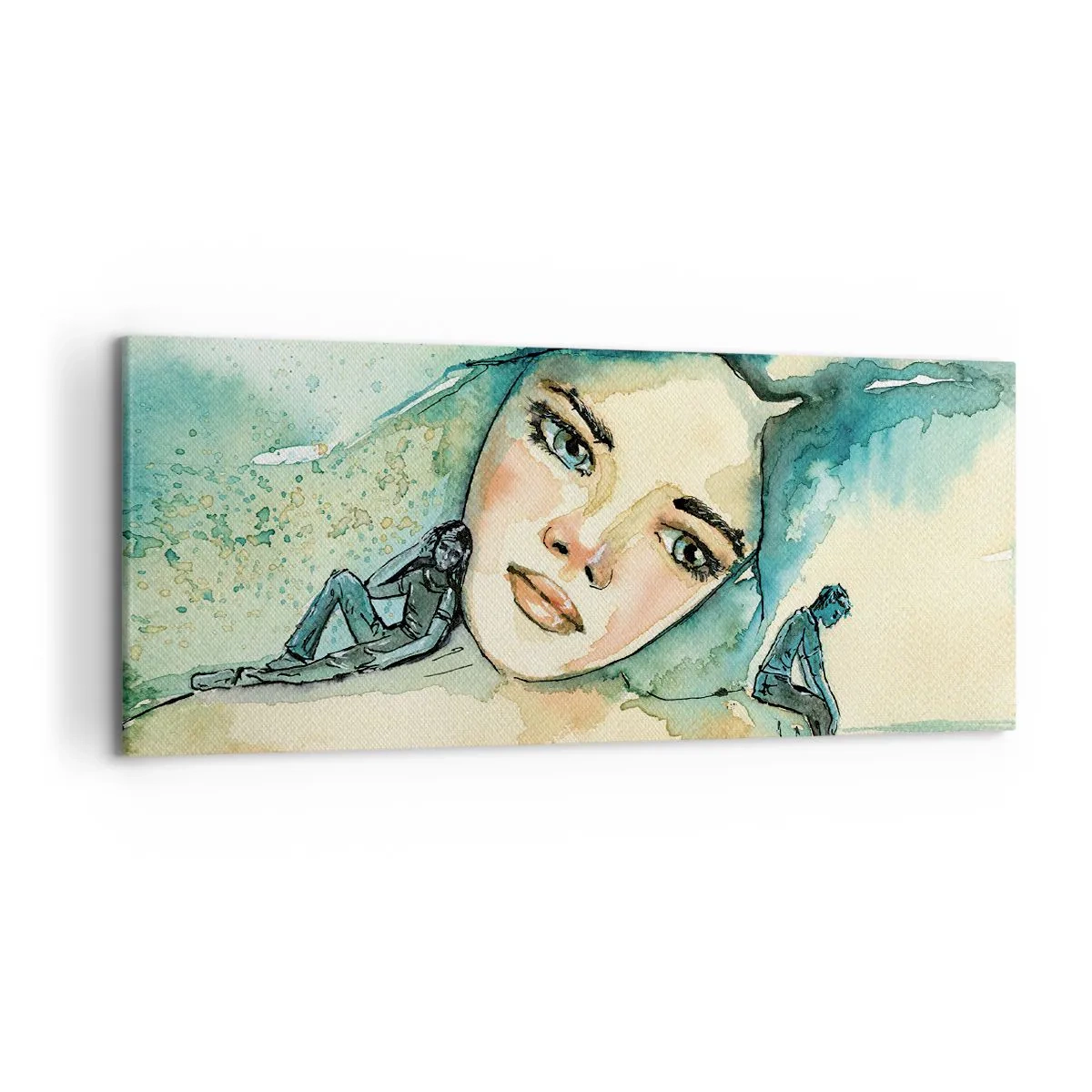 Schilderen op canvas - Ben ik blauw? - 120x50 cm