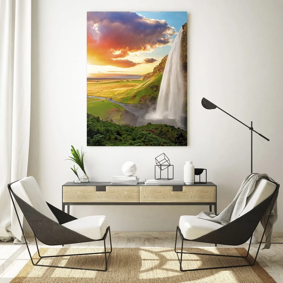 Schilderen op glas - De volheid van de IJslandse zomer - 50x70 cm