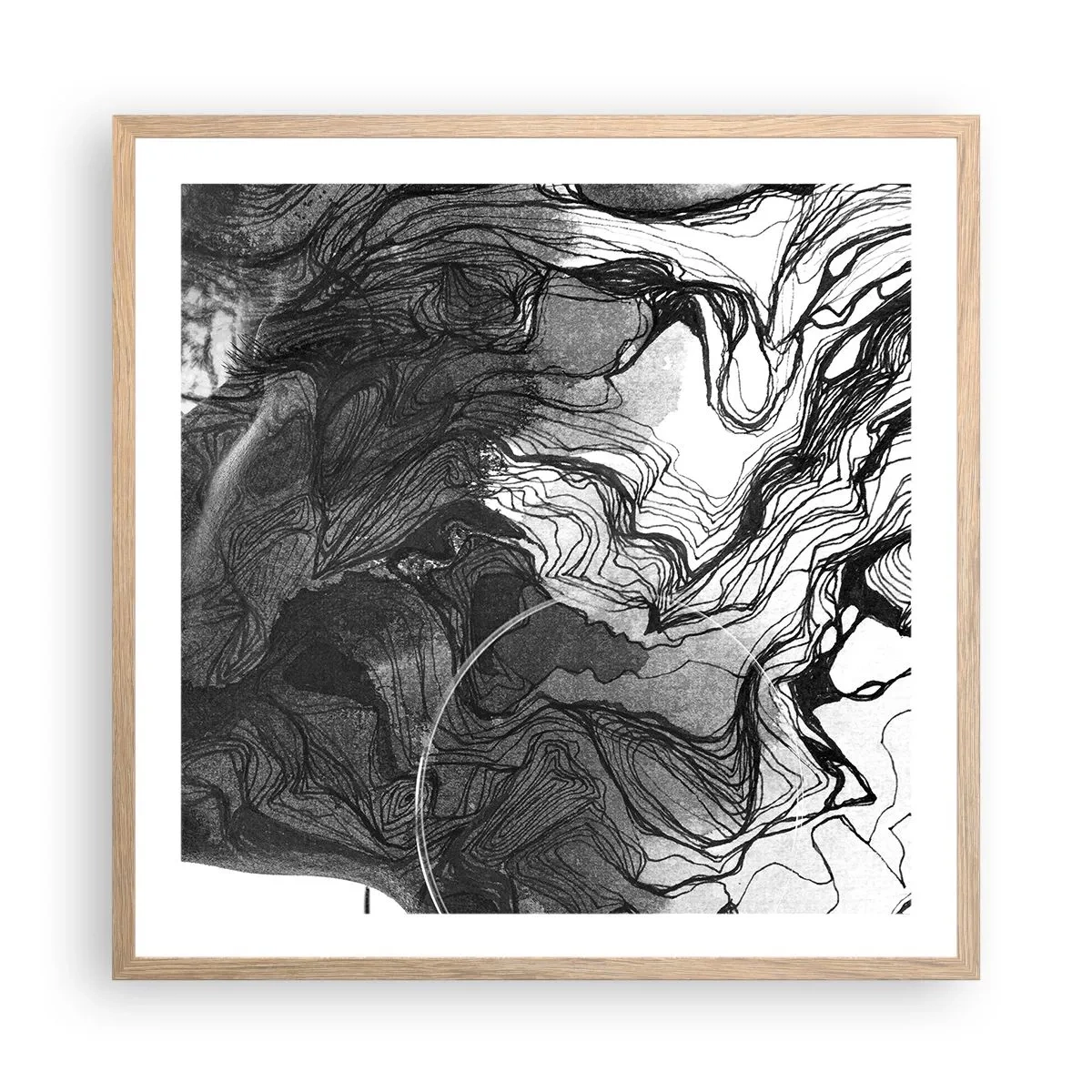 Een poster in een licht eiken lijst - Verstrikt in dromen - 60x60 cm