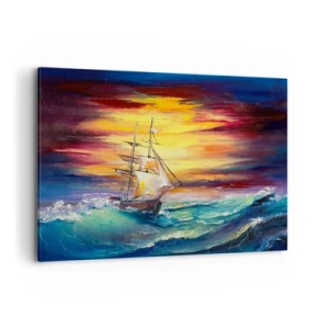 Schilderen op canvas - Dapper onder de golven - 120x80 cm