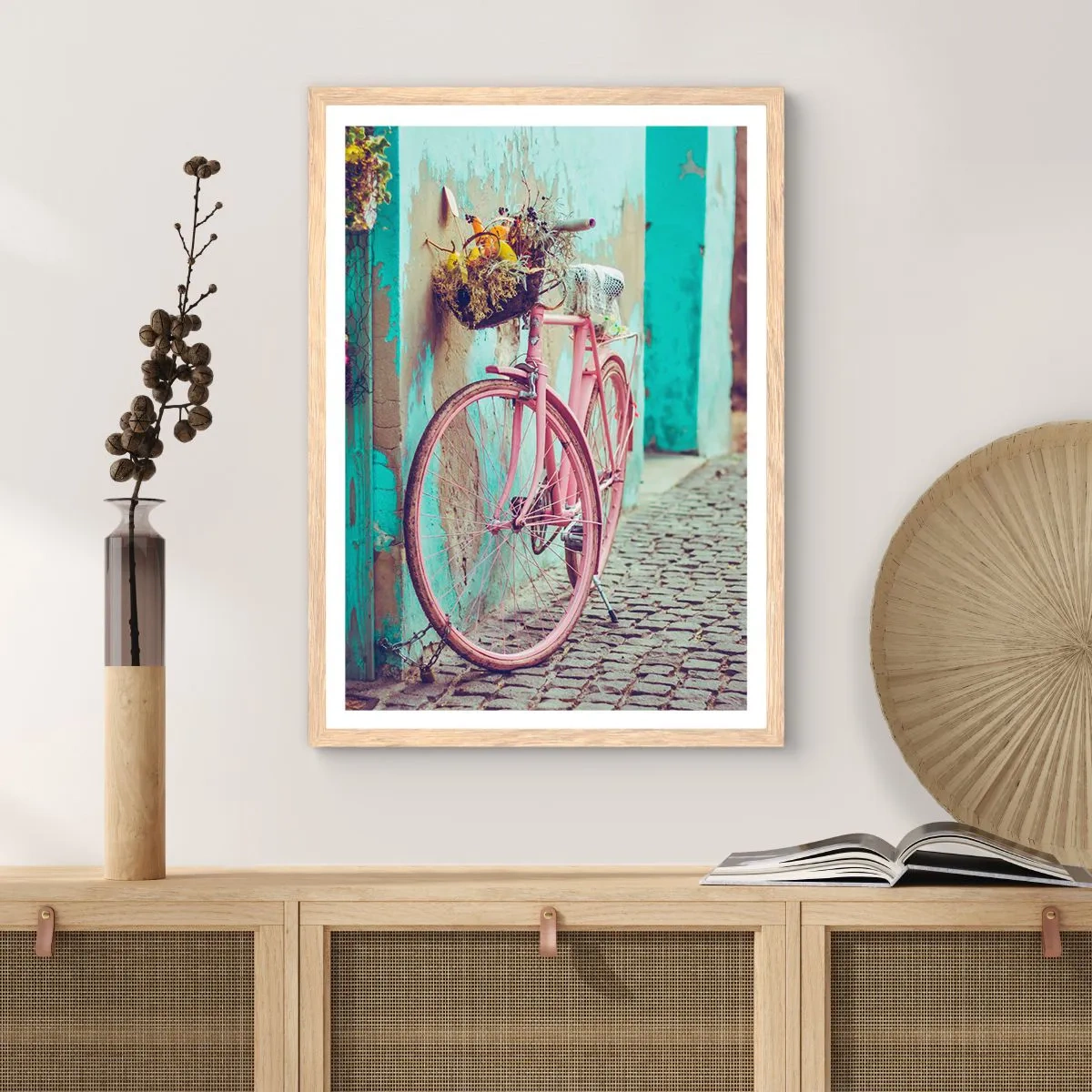 Een poster in een licht eiken lijst - Ben zo terug - 50x70 cm