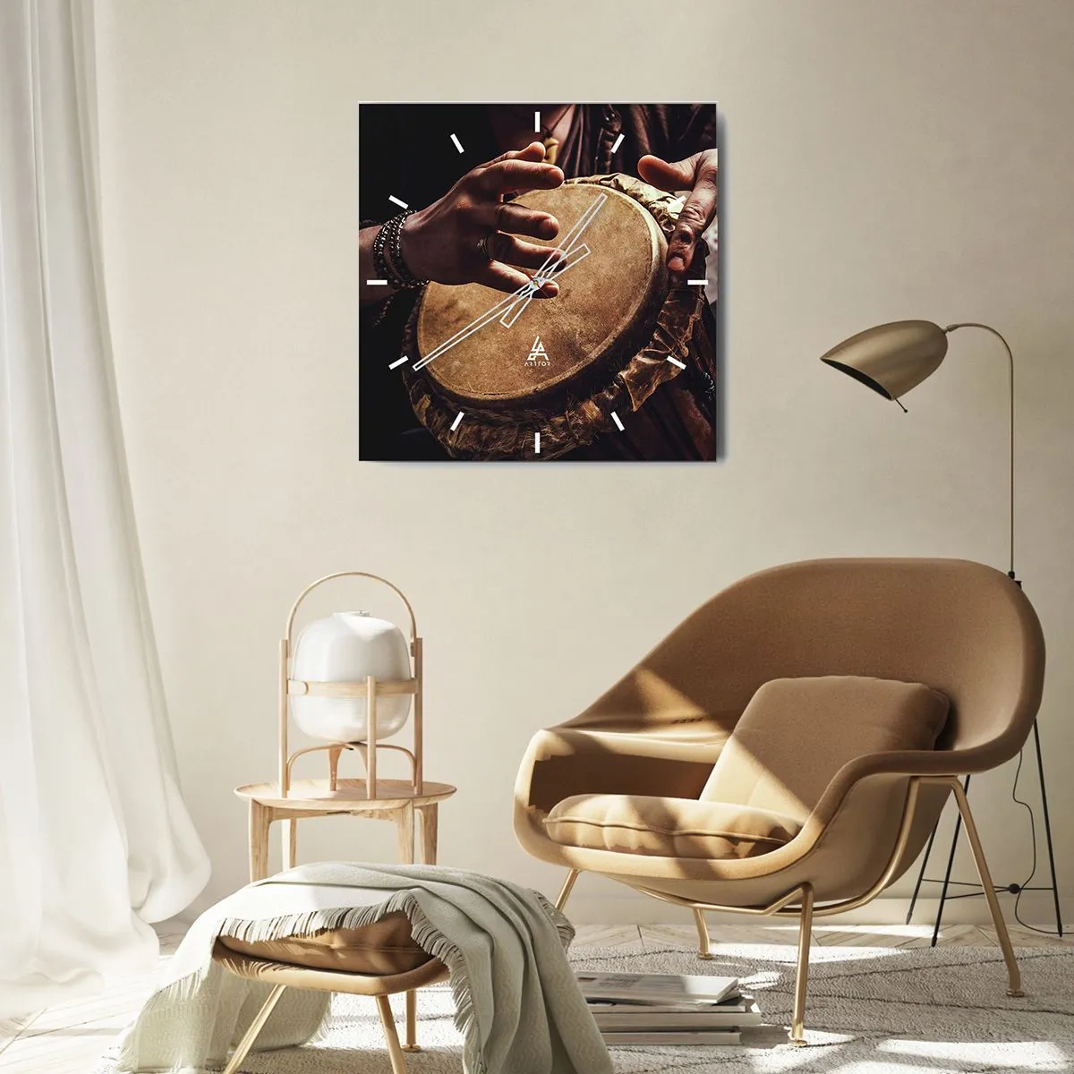 Wandklok - Klok - Op het ritme van het hart - 40x40 cm