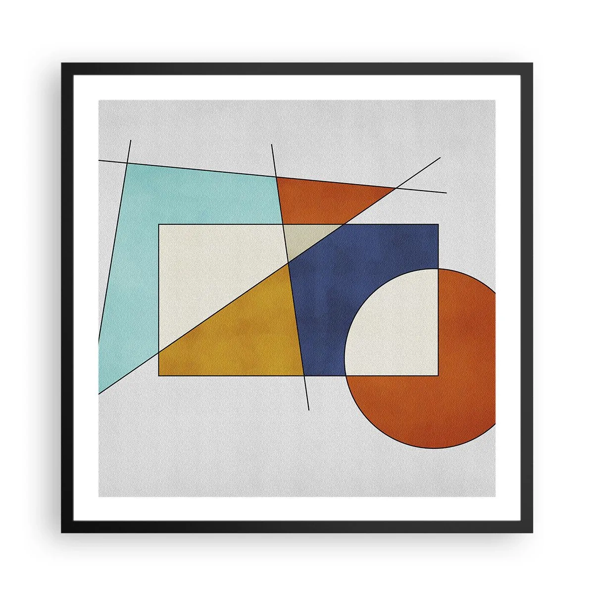 Poster in een zwarte lijst - Abstractie: modernistisch plezier - 60x60 cm