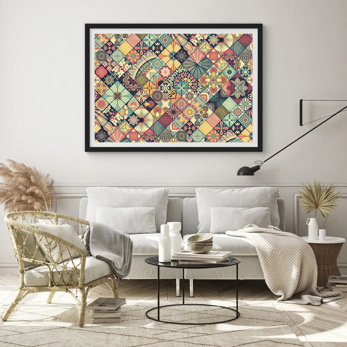 Poster in een zwarte lijst - Marokkaanse sfeer - 70x50 cm