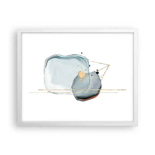 Poster in een witte lijst - Een studie van druppels - 50x40 cm