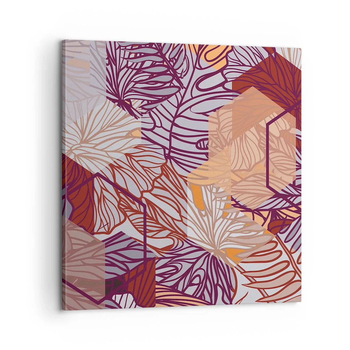 Schilderen op canvas - Onmogelijke relatie tussen geometrie en natuur - 60x60 cm