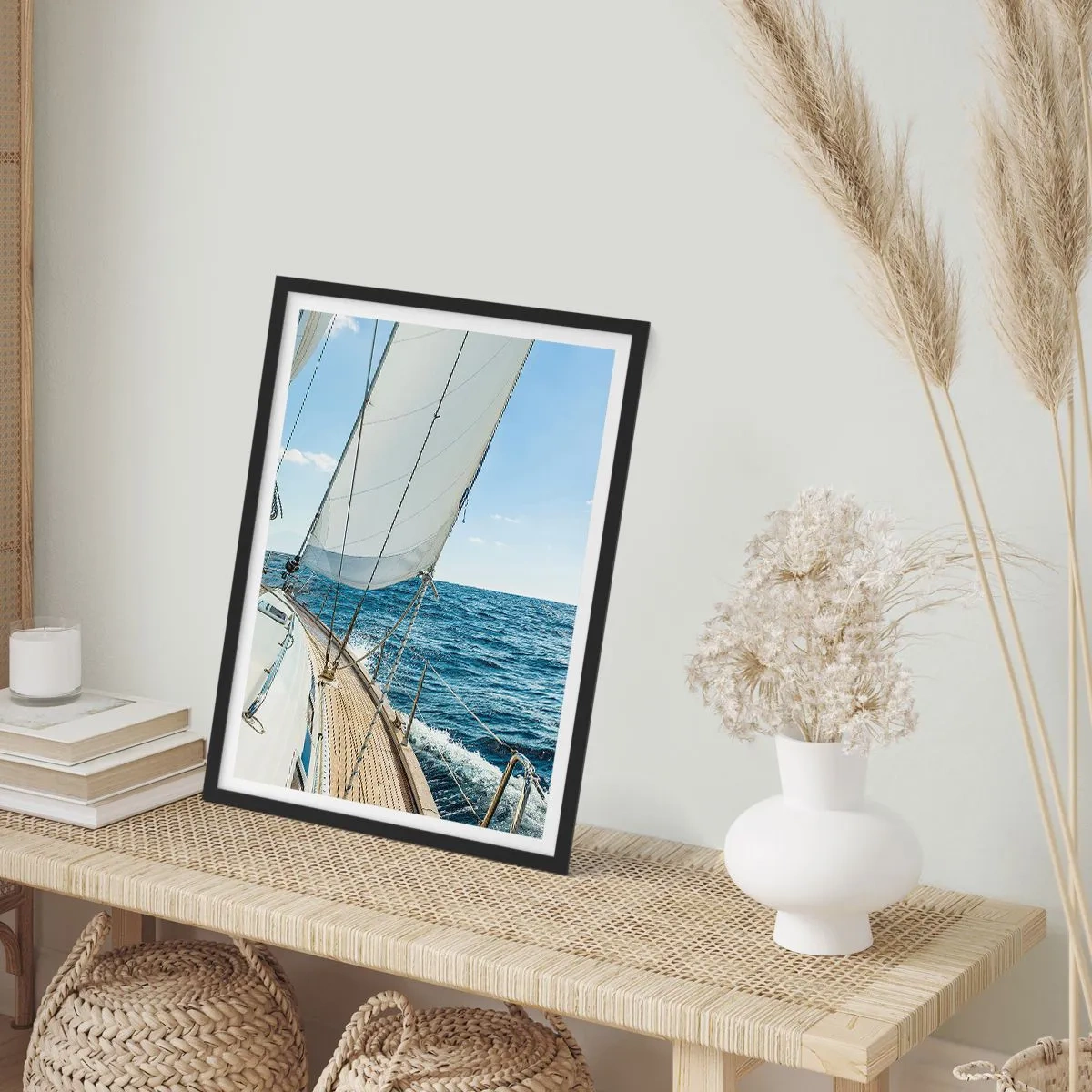 Poster in een zwarte lijst - Ahoi, avontuur - 70x100 cm