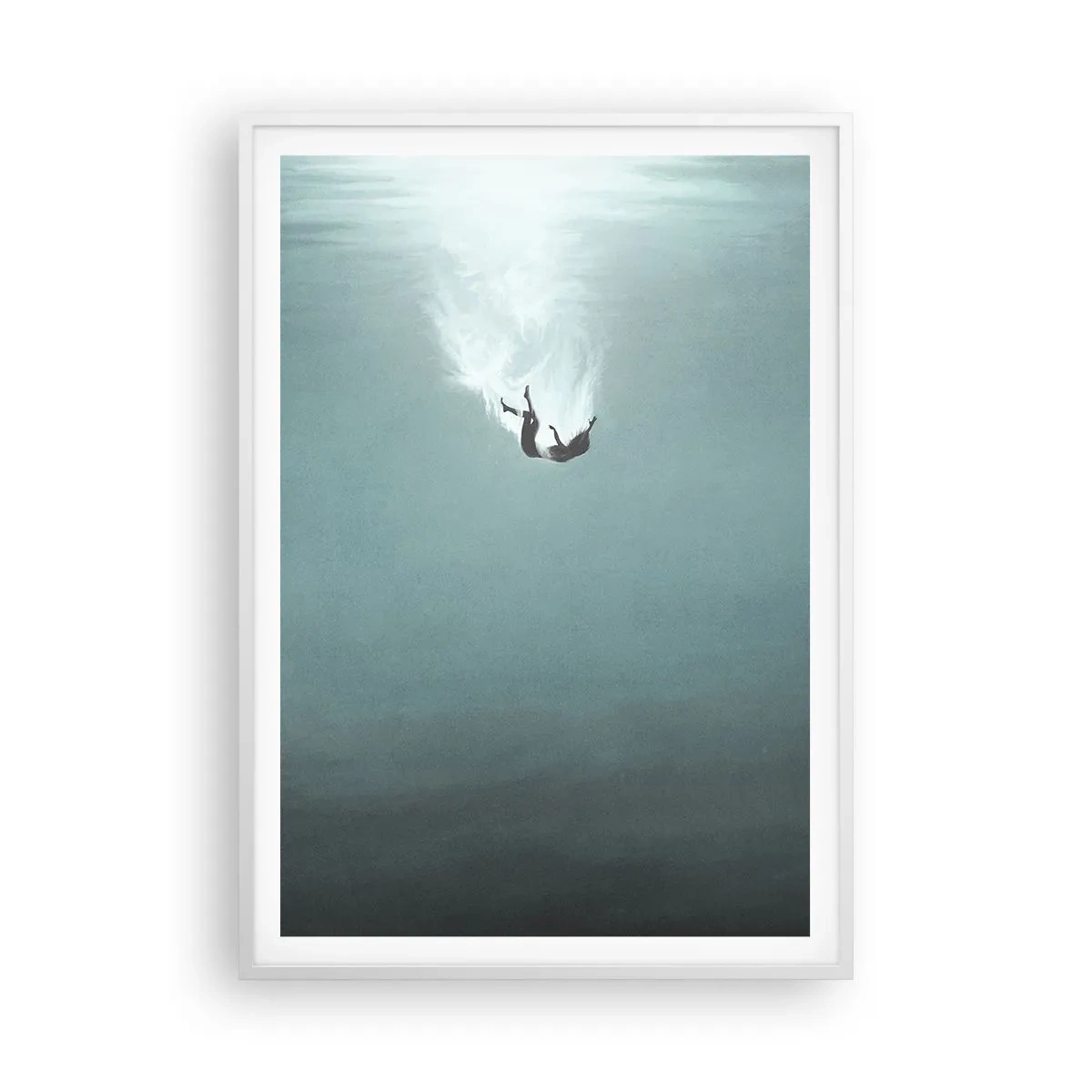 Poster in een witte lijst - In de armen van de oceaan - 70x100 cm