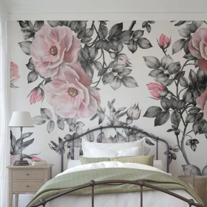 Fotobehang Premium Canvas - Verdwalen in de bloemen van de rozen - Bloemen, Roos, Tuin - 100x70 cm