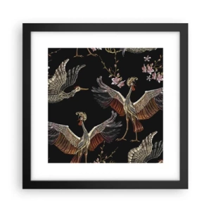 Poster in een zwarte lijst - Een sprookjesvogel - 30x30 cm