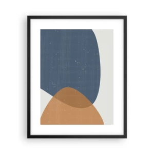 Poster in een zwarte lijst - Ovalen en invloeden - 40x50 cm